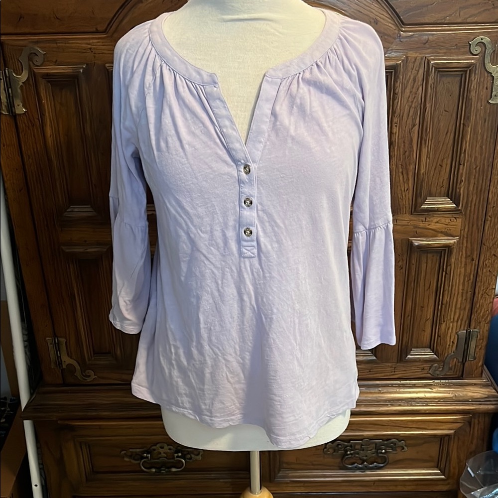 Lilly Pulitzer Purple Buttoned Relaxed Blouse